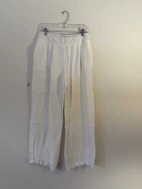 Altar’d State White Wide-Leg Linen Pants